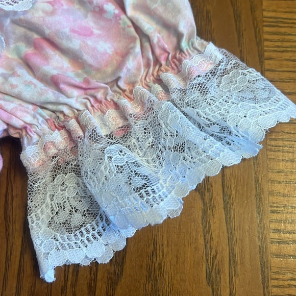 Roanna little girl size 4 pale pink and purple flowered dress - Picture 5 of 6